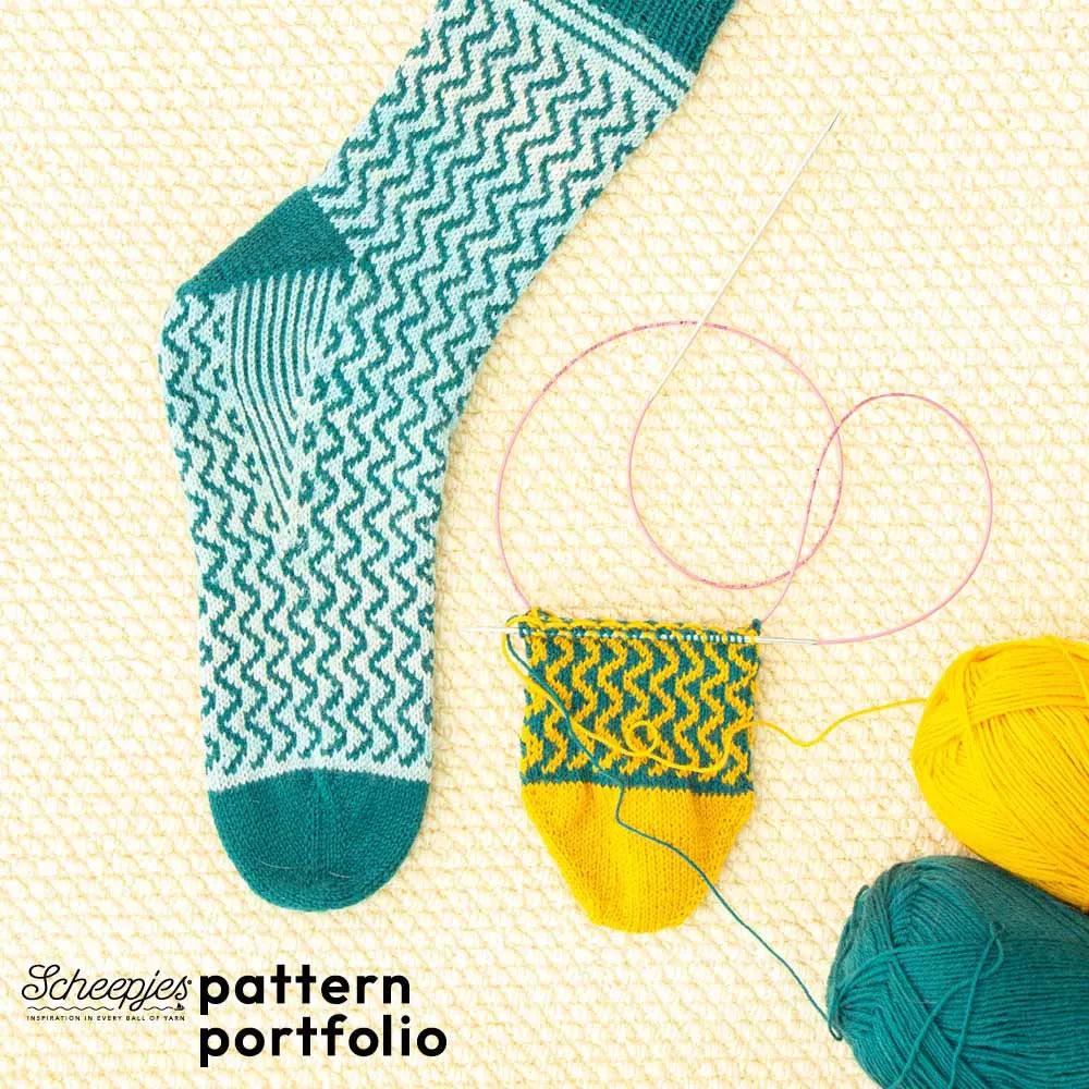 Arcadia Pattern Portfolio /Scheepjes/ zeķu rakstu shēmas un adīšanas instrukcija,  ENG