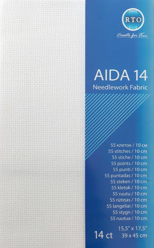 Kanva Aida 14ct, 39 x 45 cm "Balta"/RTO