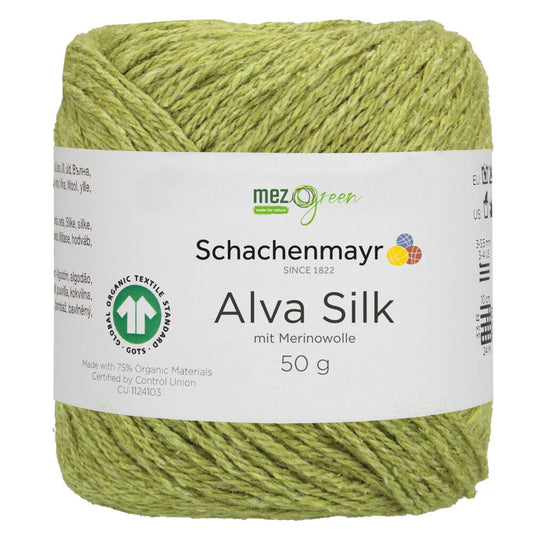 Alva Silk /Schachenmayr/ 50g #00070 "Ābolu zaļš"