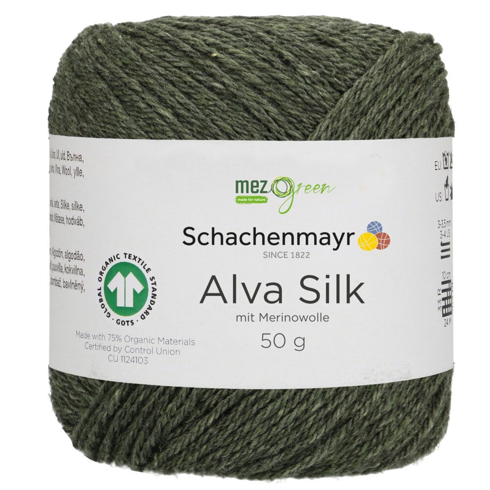 Alva Silk /Schachenmayr/ 50g #00072 "Lapu zaļš"