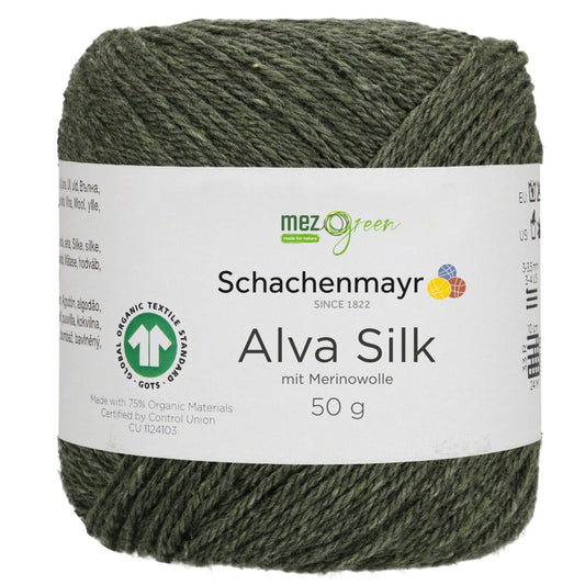 Alva Silk /Schachenmayr/ 50g #00072 "Lapu zaļš"