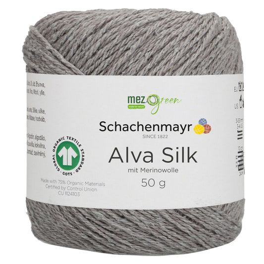Alva Silk /Schachenmayr/ 50g #00092 "Grafīts"