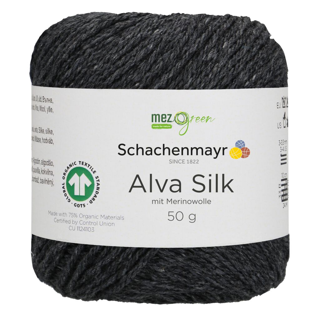 Alva Silk /Schachenmayr/ 50g #00099 "Melns"