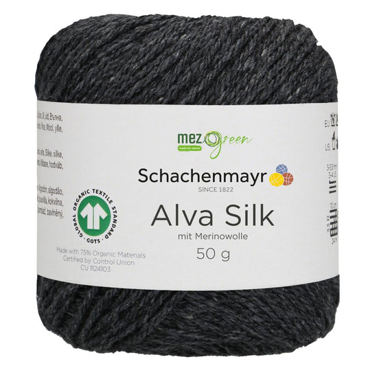 Alva Silk /Schachenmayr/ 50g #00099 "Melns"