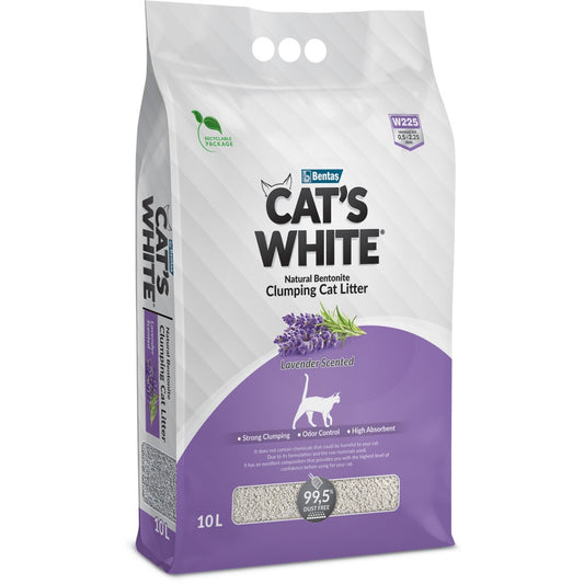 Cementējošie pakaiši kaķiem ar lavandas smaržu 10 l /CAT'S WHITE