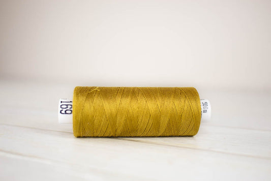 Sewing thread Drima No.120, 100% Polyester, 500m #00169 "Yellow-brown"