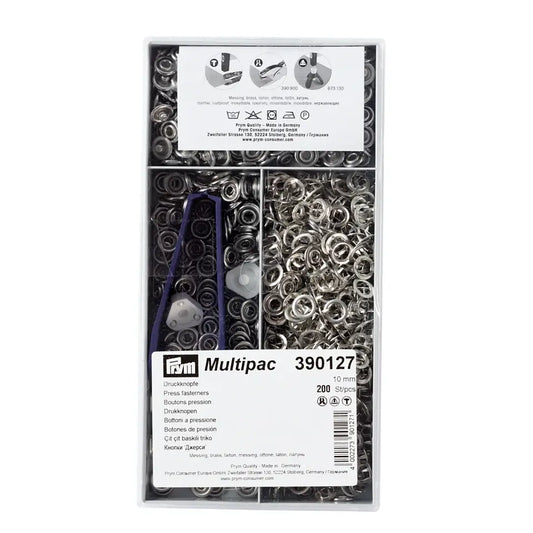 Metāla spiedpogas "Jersey" 10mm, sudraba, 200 gab