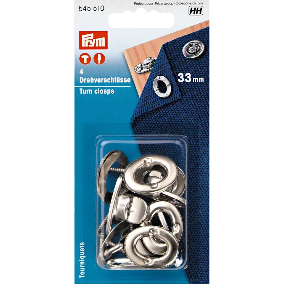 Twist-on screw-on clasp 33mm - 4pcs