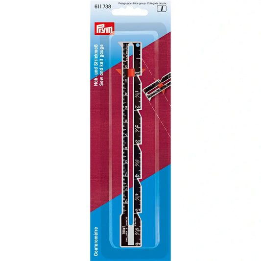 Šuvēju un adītāju lineāls cm/collas /Prym/