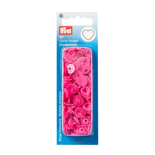 Plastmasas spiedpogas - Sirsniņas - Rozā ~12mm, 30 gab