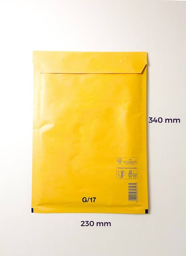 Burbuļplēves aploksnes dzeltenas G17 / 230 x 340 mm