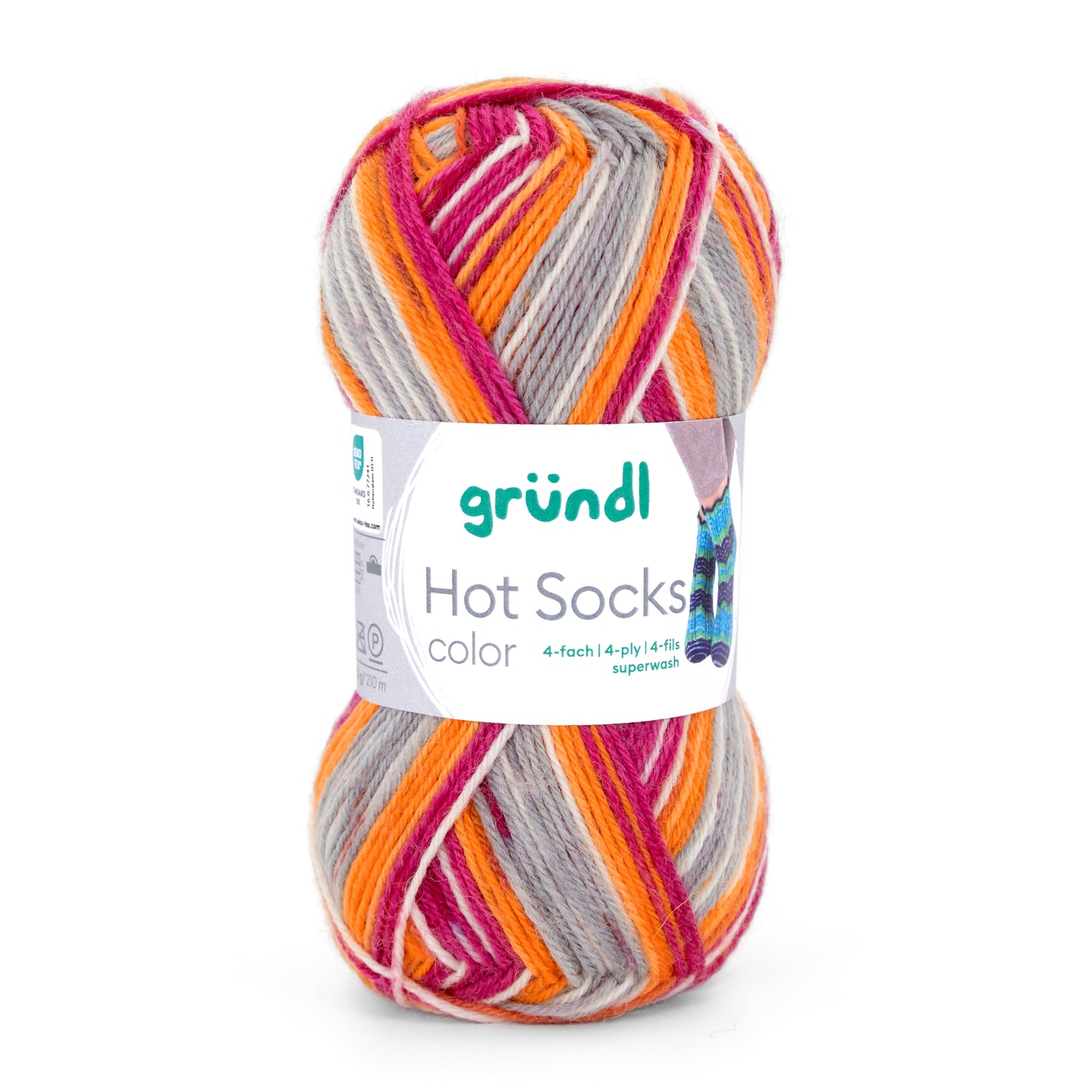 Hot Socks COLOR Gründl 4-Ply Sock Yarn 50g #02 "Autumn Flame"