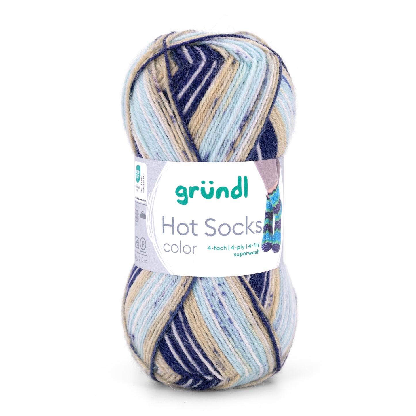Hot Socks COLOR Gründl 4-kordne sokilõng 50g #04 "Jääjõgi"