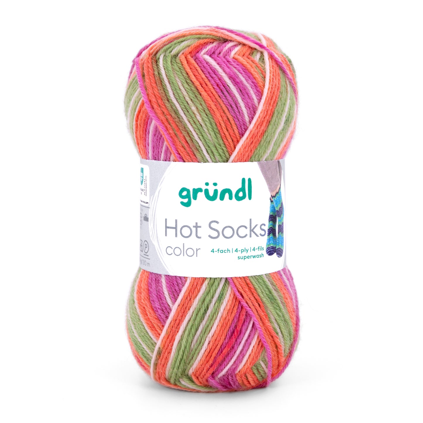 Hot Socks COLOR Gründl 4-diegu zeķu dzija 50g #09 "Ziedu karnivāls"