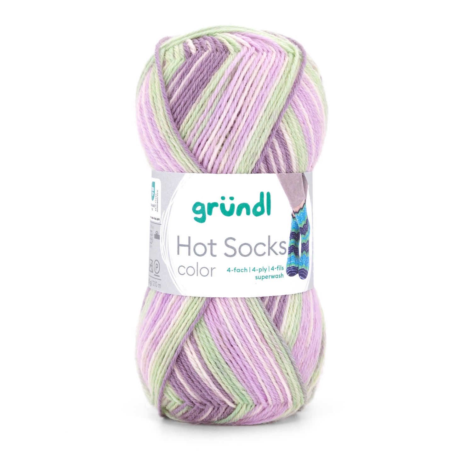 Hot Socks COLOR Gründl 4-diegu zeķu dzija 50g #10 "Kokteilis"
