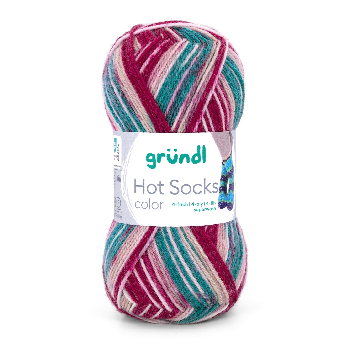 Hot Socks COLOR Gründl 4-diegu zeķu dzija 50g #11 "Meža ogas"
