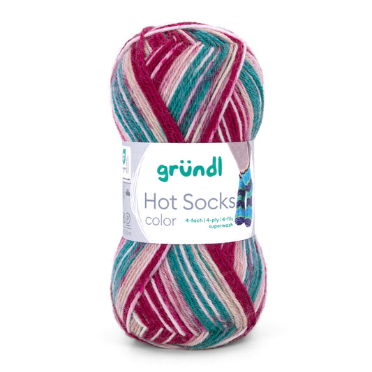 Hot Socks COLOR Gründl 4-diegu zeķu dzija 50g #11 "Meža ogas"