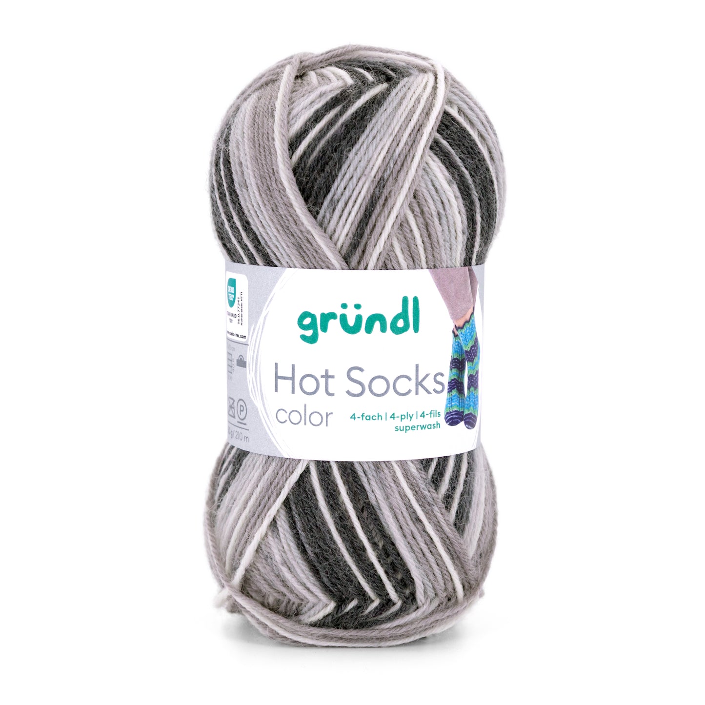 Hot Socks COLOR Gründl 4-diegu zeķu dzija 50g #14 "Vakara ēnas"