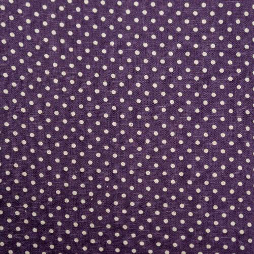 Kokvilnas audums 80% / 20% lins VIOLETS PUNKTAINS /Mayflower/ 3m garš 1,10cm plats - Vairs netiek ražots!