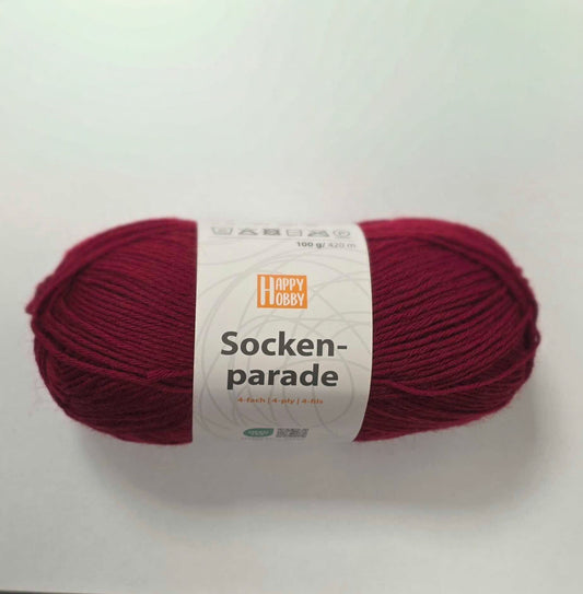 Socken-parade /Happy Hobby/ 4-ply sock yarn 100g #04 "Wine red"