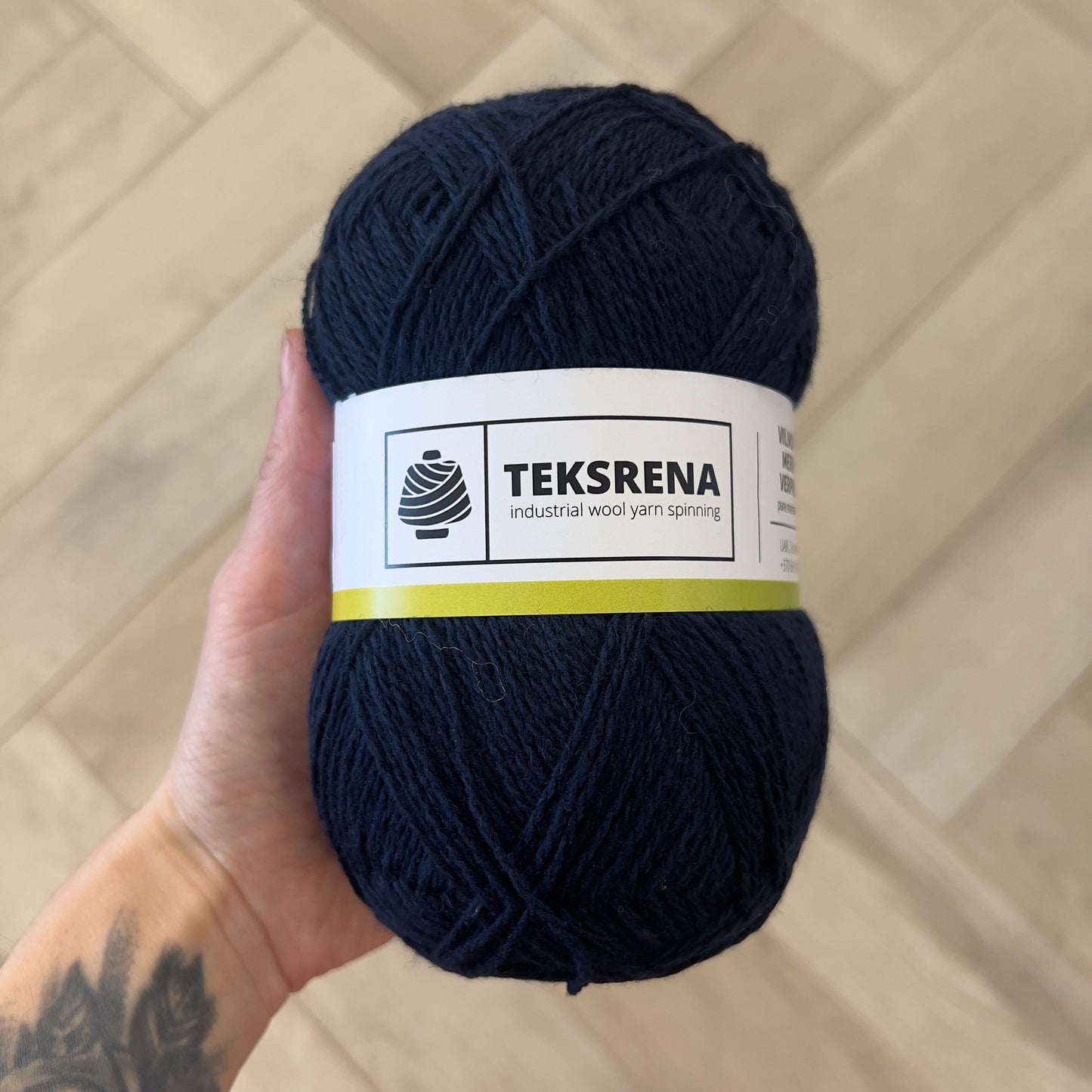Nm 9/2/ 100% merino vilna /Teksrena 100g #490 "Tumšs flotes zils"