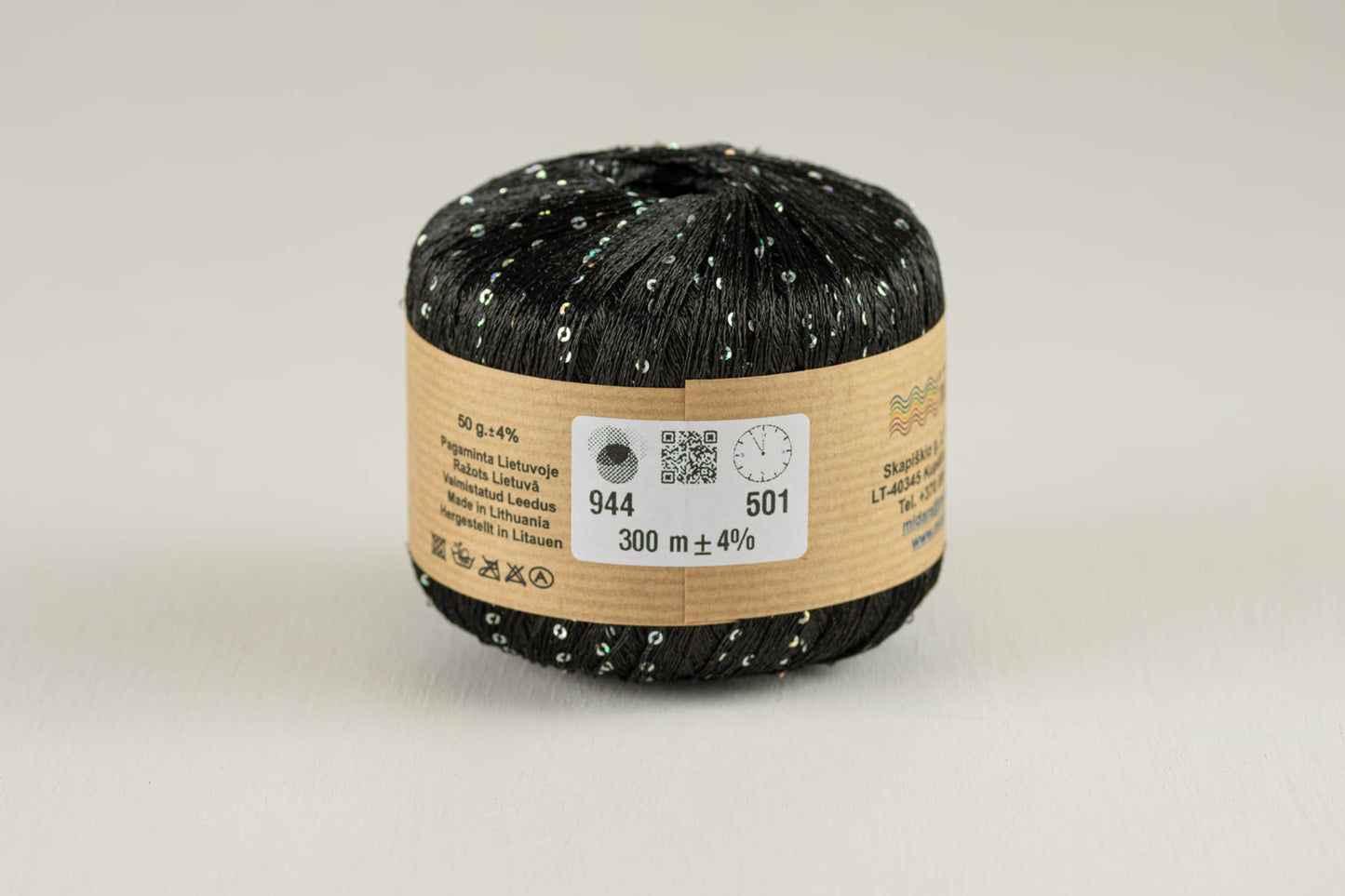 Sequin /Midara/ 50g #944 "Melns-varavīksnes fliteri"