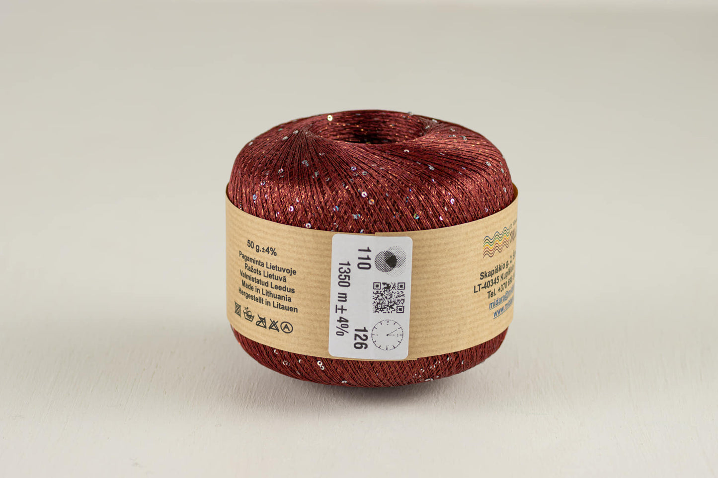 Sequin /Midara/ 50g #110 1350m "Brūngansarkans"