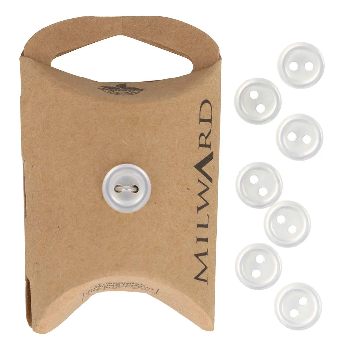 Baltas pogas Ø10mm 8 gab. /Milward/ 2 caurumi