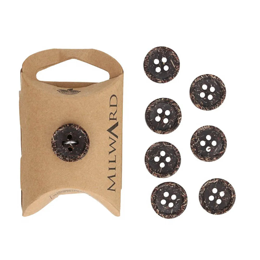 Kokosriekstu poliestera pogas Ø15mm 8 gab. /Milward/ 4 caurumi
