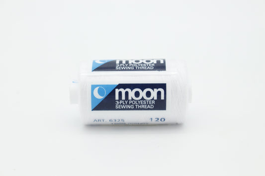 Õmblusniit MOON nr. 120, 100% polüester 3-kordne, 1000m #1413 "Valge"