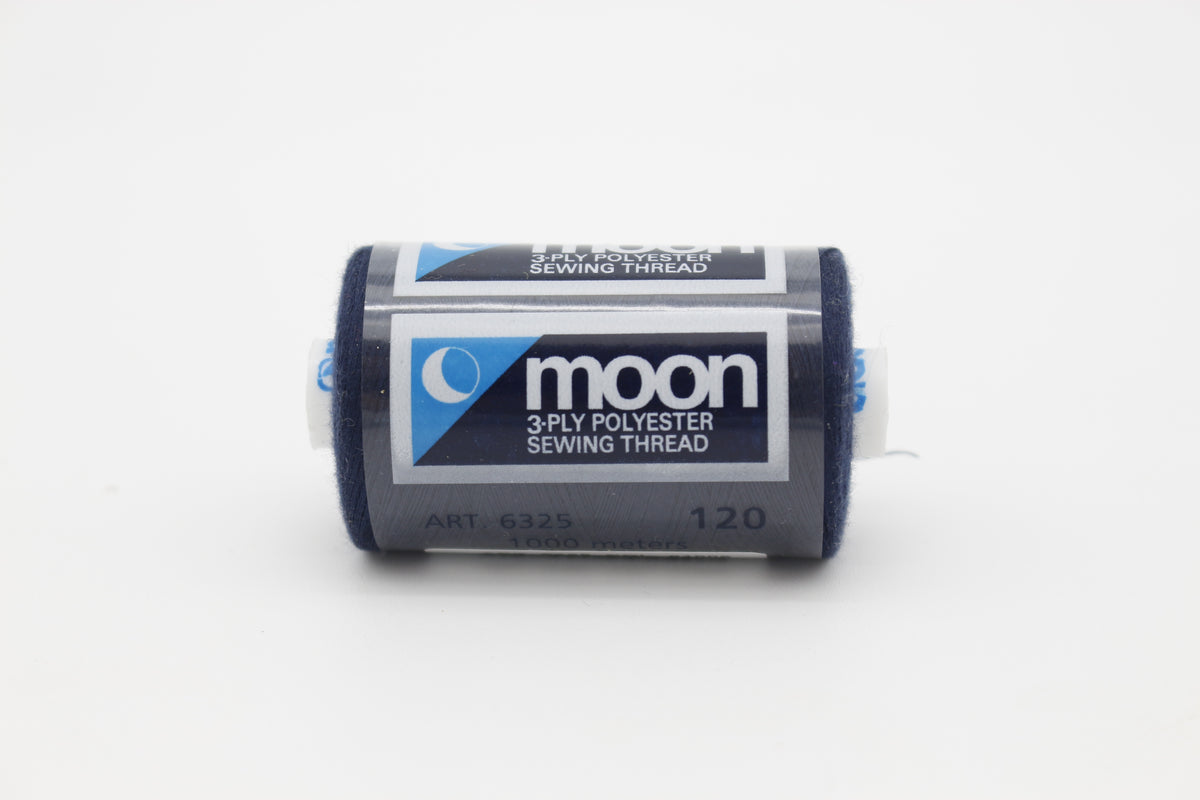 Sewing thread MOON No. 120, 100% Polyester 3-ply, 1000m #1006 "Navy blue"