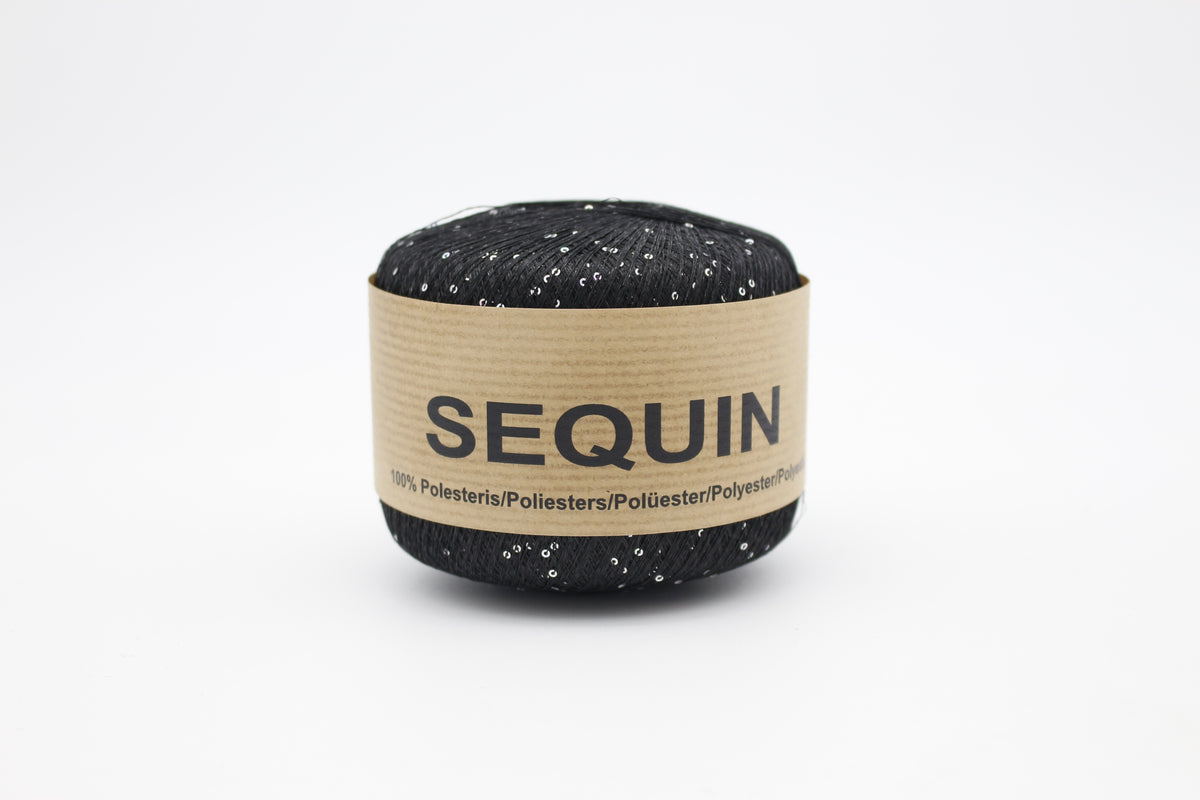Sequin /Midara/ 50g #999 1350 m "Melns-varavīksnes fliteri"