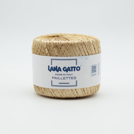 Paillettes /Lana Gatto/ 25g 195m #30784 "Gold with gold sequins"