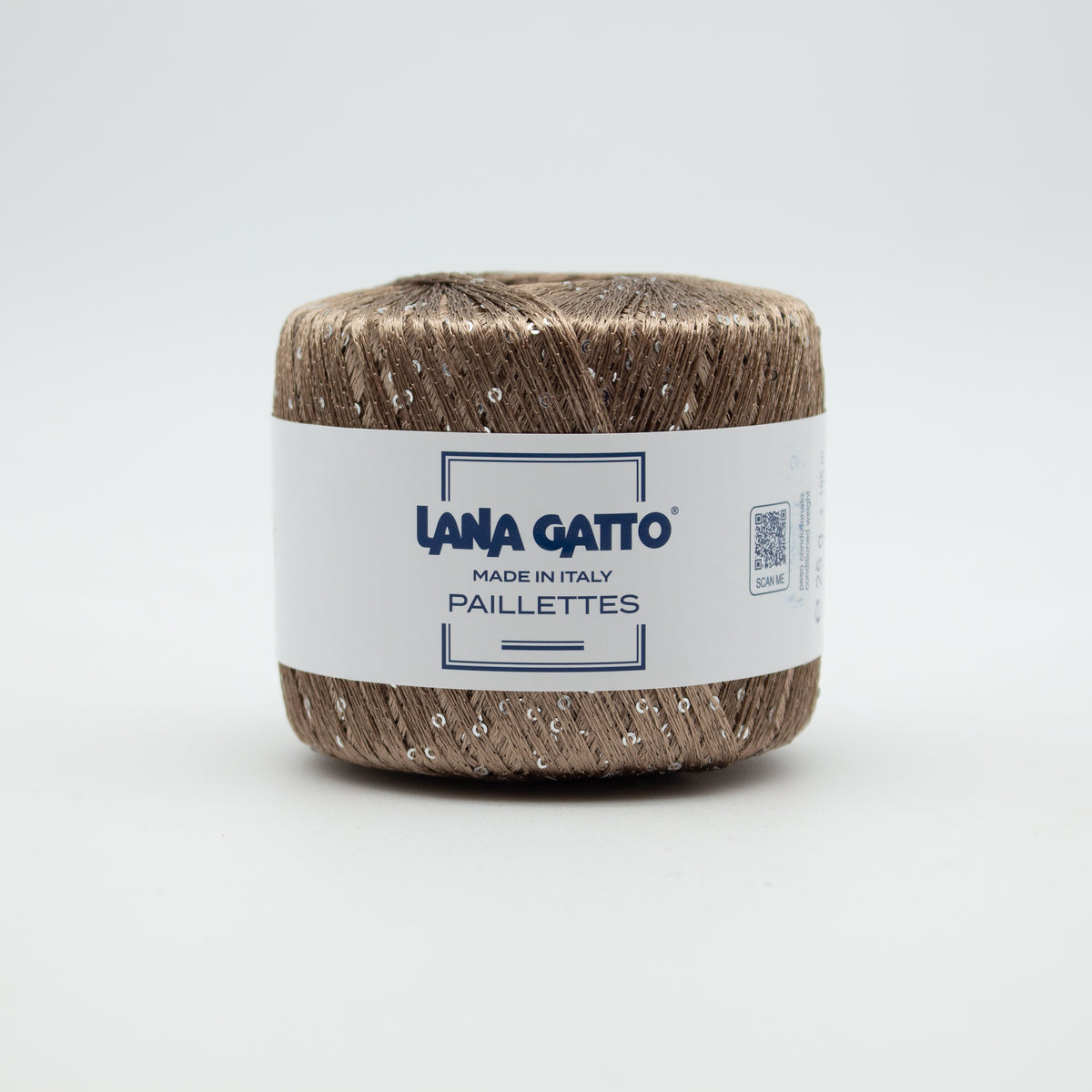 Paillettes /Lana Gatto/ 25g 195m #30100 "Taupe + sudraba fliteri"
