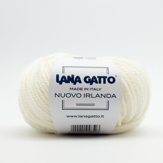 NUOVO IRLANDA /Lana Gatto/ 50g #8000 "Piena balts"