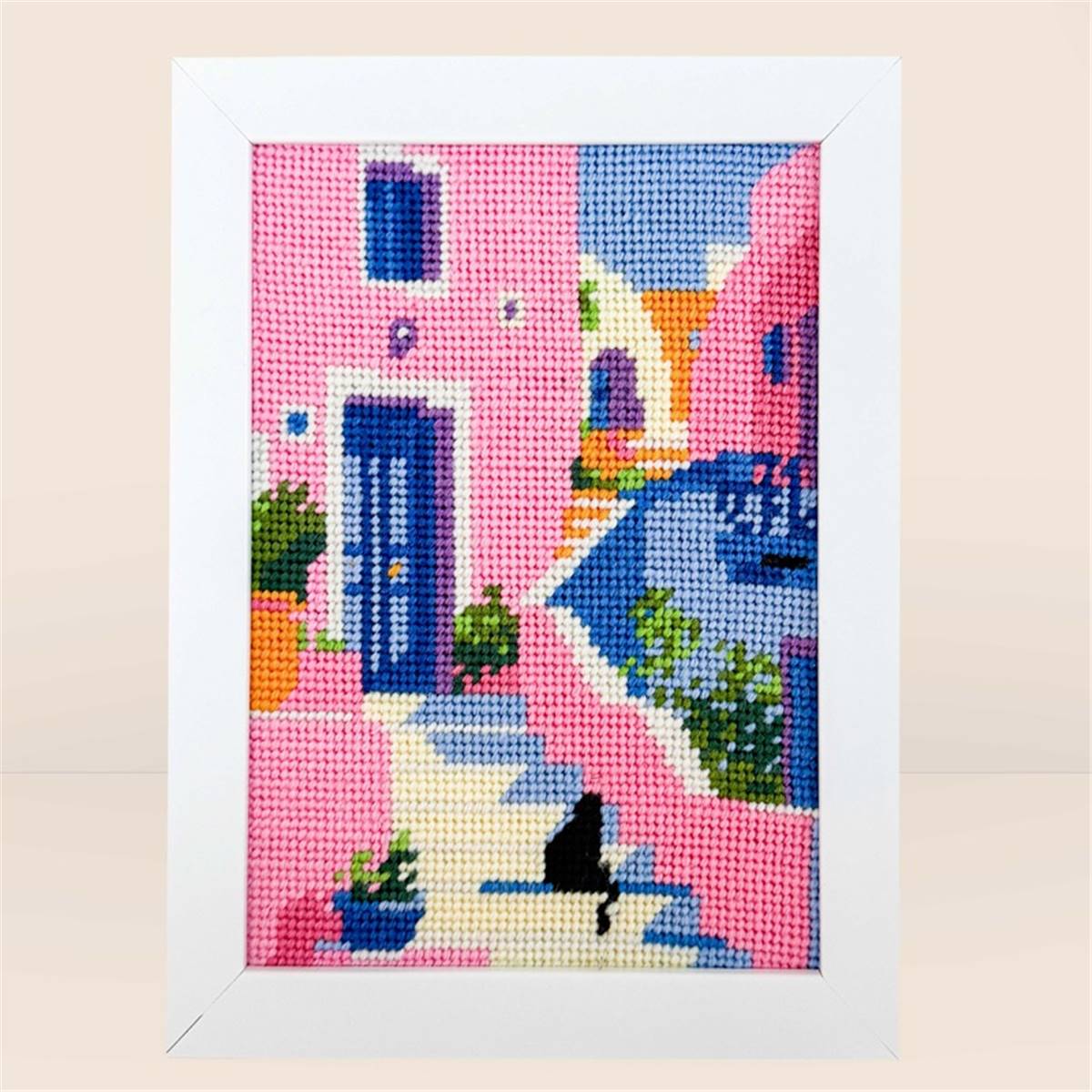 MEDITERRANEAN STAIRCASE (Vidusjūras kāpnes) - izšūšanas komplekts /Milpoint/ 15 x 20 cm