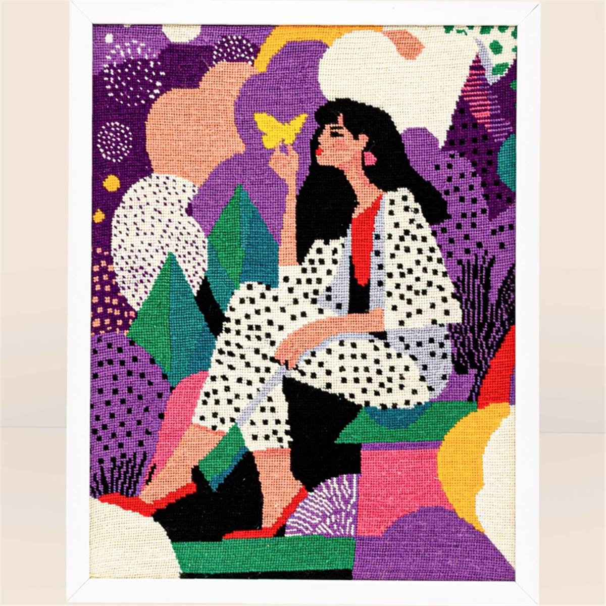 THE WOMAN WITH THE BUTTERFLY (Sieviete ar tauriņu) - izšūšanas komplekts /Milpoint/ 40 X 50 cm