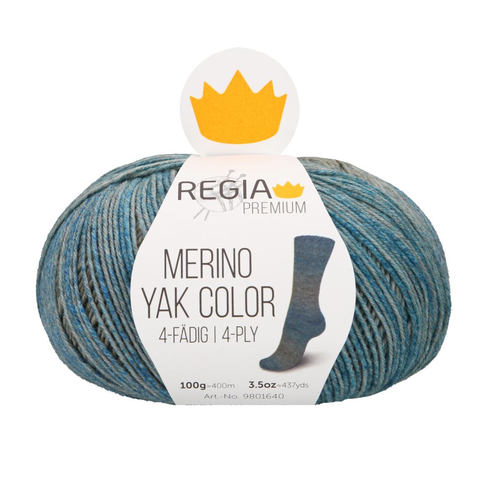 Regia Premium 4-diegu Merino Yak Color 100g #08513 "Jūras aļģes"