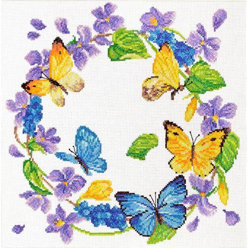 SUMMER WREATH - izšūšanas komplekts /Ladybird/ 29 x 28.6 cm