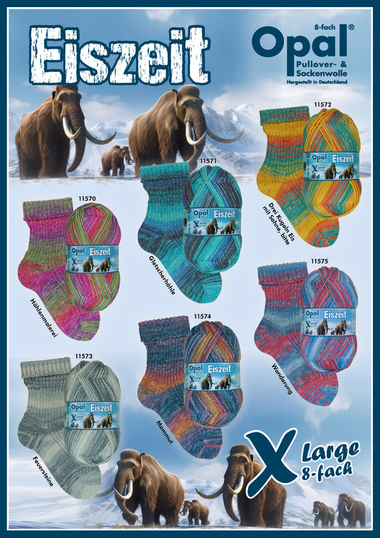 OPAL 8-diegu XLarge EISZEIT /krāsu izlases komplekts / 6 x 150g/ IEROBEŽOTS IZLAIDUMS!