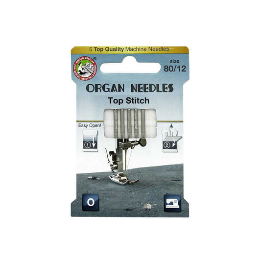 Adatas šujmašīnai TOP STITCH /ORGAN NEEDLES/ 5 gab. 80/12