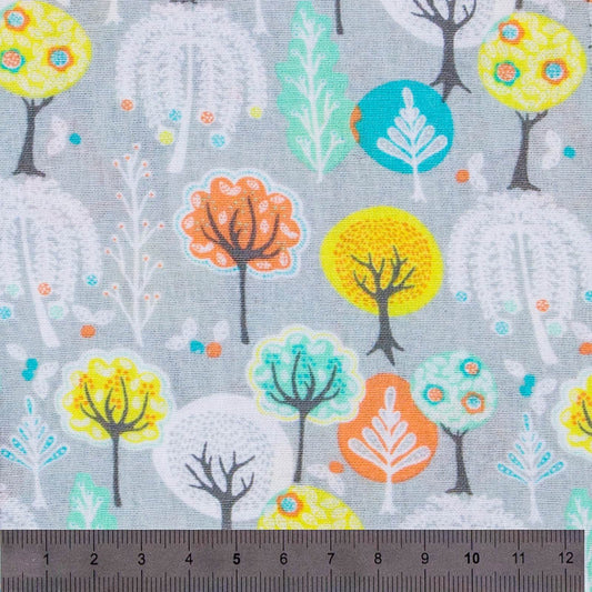 Kokvilnas audums STEP INTO SPRING pelēks /Quiltweaves/ 5m garš 110cm plats - Vairs netiek ražots!