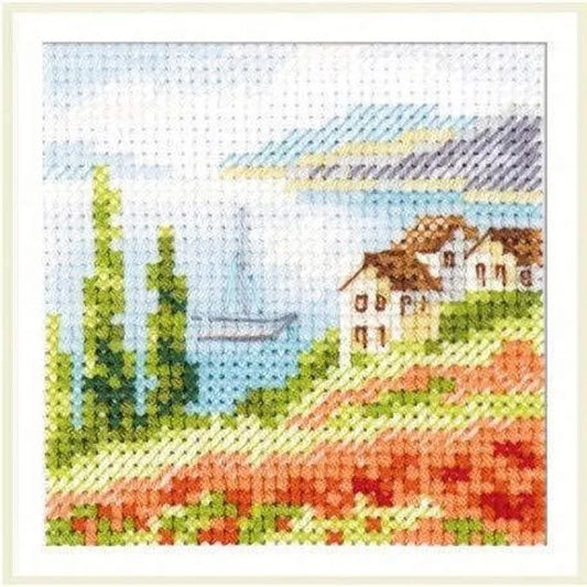 "Magoņu lauks pie jūras" - izšūšanas komplekts /Алиса/ 7 х 7 cm