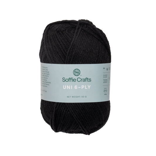 UNI 6-kordne Soffie Crafts 50g #2066 "Must" sokilõng