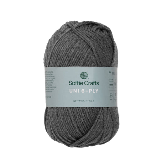 Soffie Crafts 50g #6047 UNI 6-kordne sokilõng "Tumehall"