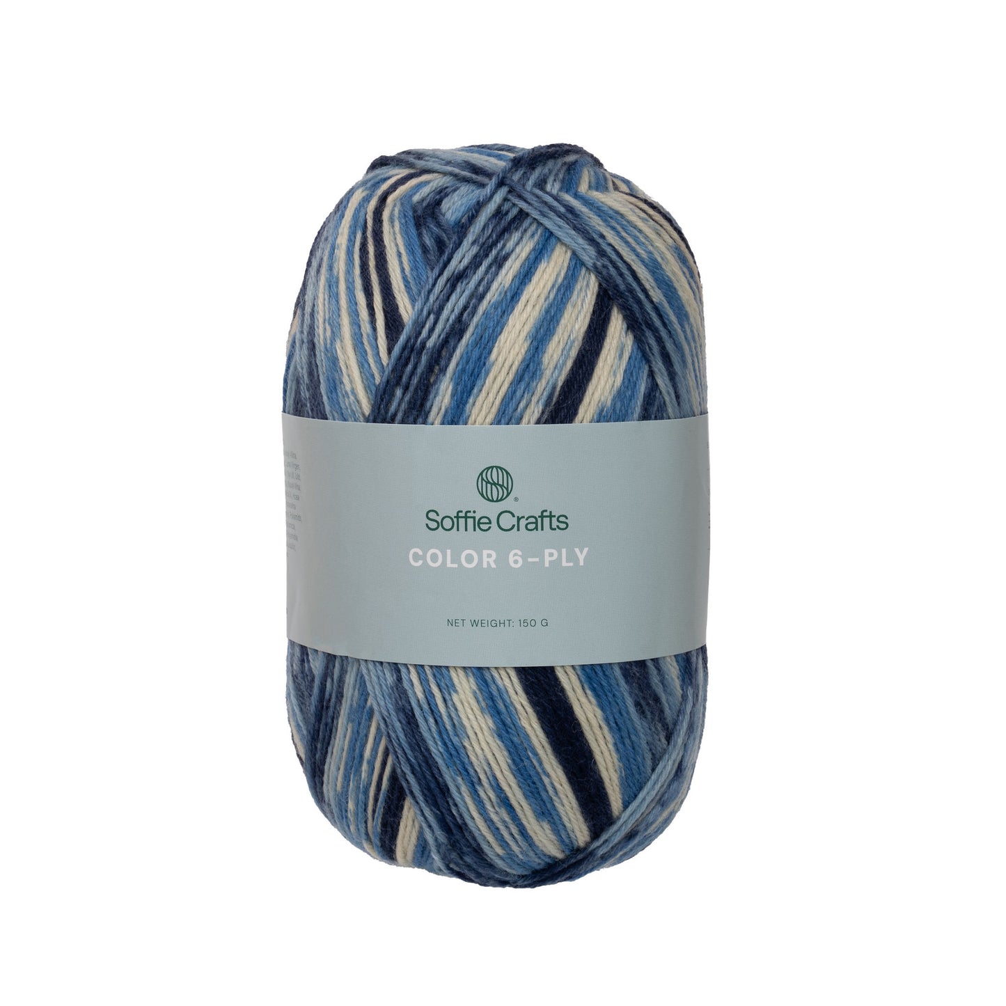 Color 6-diegu Soffie Crafts 150g #2003 "Zils horizonts" zeķu dzija