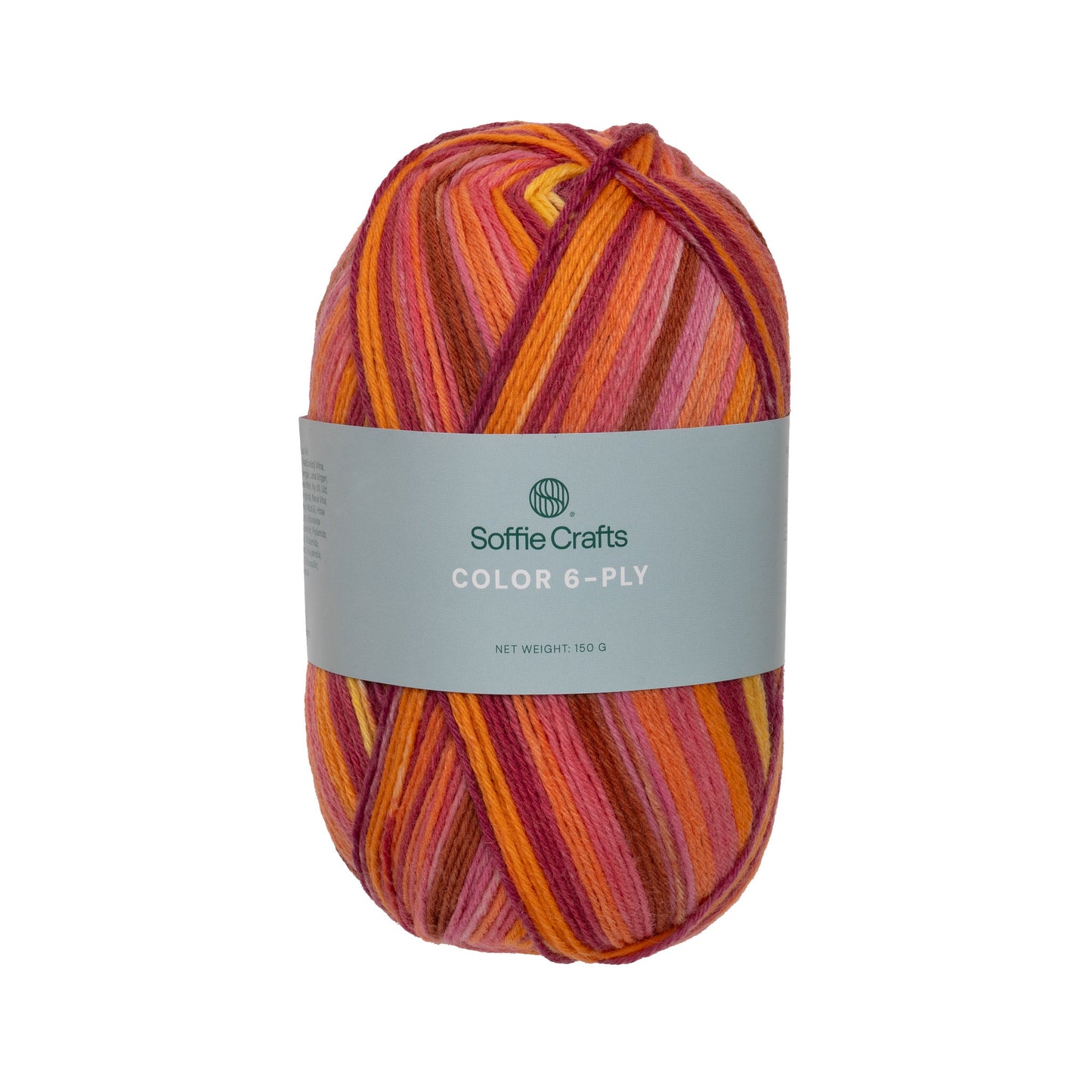 Color 6-diegu Soffie Crafts 150g #2739 "Pikantā odziņa" zeķu dzija