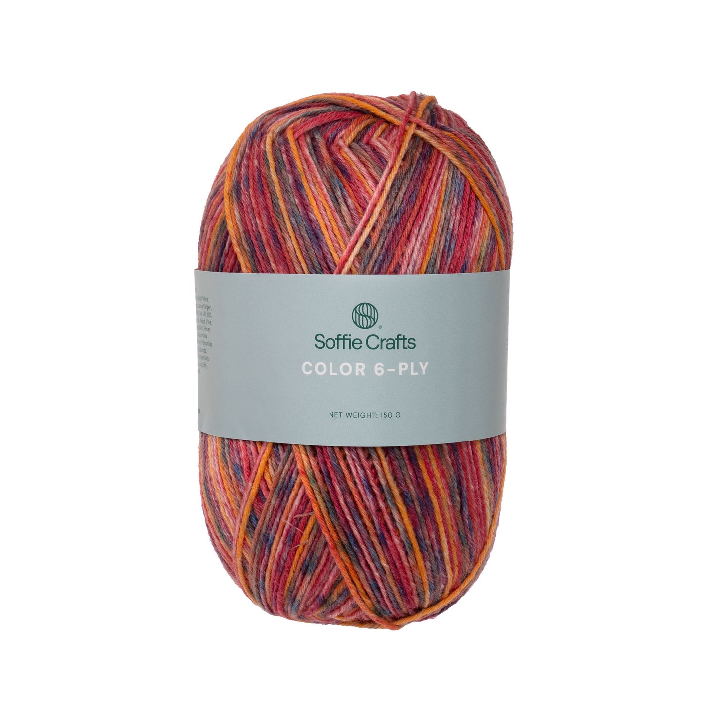 Color 6-diegu Soffie Crafts 150g #3001 "Ziemeļblāzmas zieds" zeķu dzija