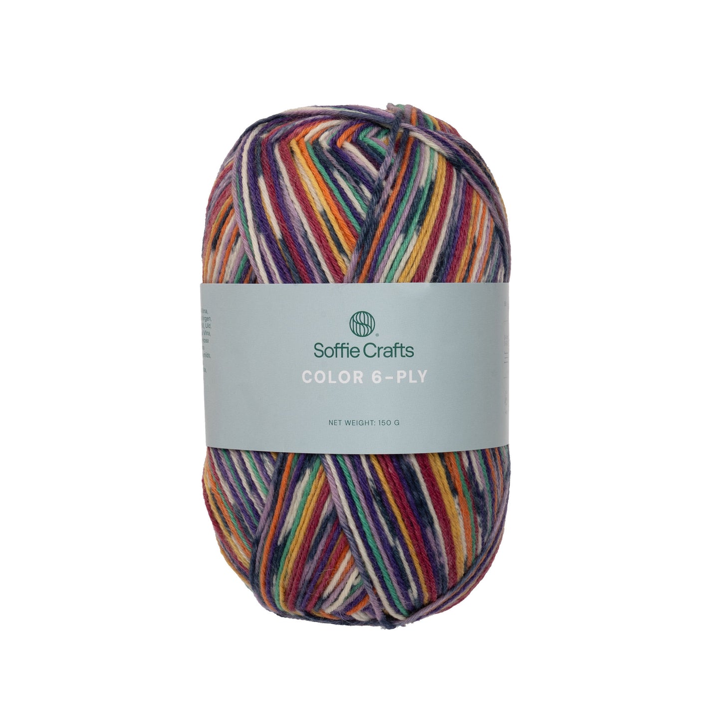 Color 6-diegu Soffie Crafts 150g #3082 "Rudens mozaīka" zeķu dzija