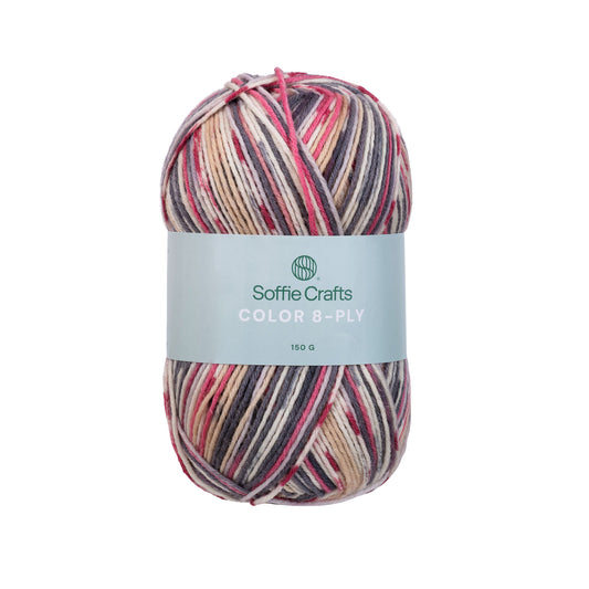 COLOR 8-diegu Soffie Crafts 150g #02002 "Siltais Čuksts" zeķu dzija